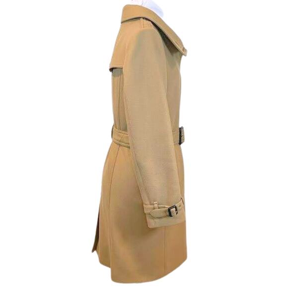 Burberry Trench Coat Long Tan Brown Cashmere Wool Nova Check Womens Jacket US 10 - Picture 7 of 16